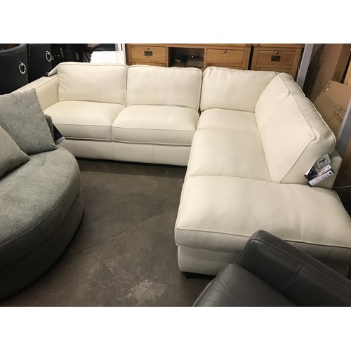 1521 - Natuzzi 2 piece Sectional Cream leather, Original RRP - £1999.91 +VAT (4158-17) *This lot is subject... 