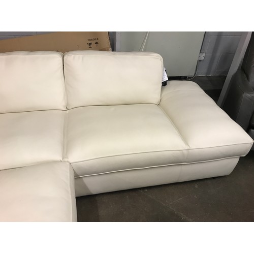 1521 - Natuzzi 2 piece Sectional Cream leather, Original RRP - £1999.91 +VAT (4158-17) *This lot is subject... 