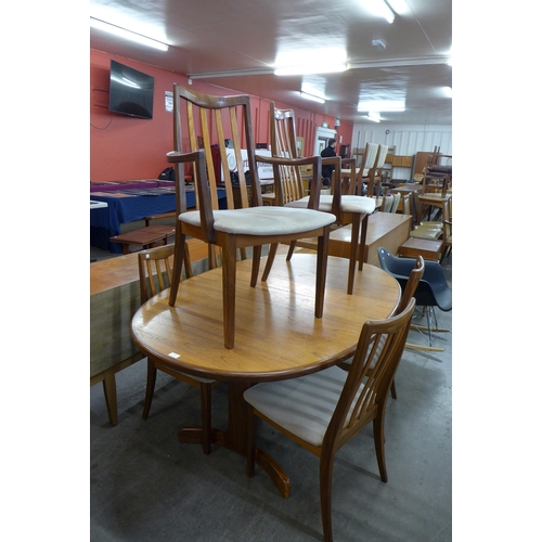 107 - A G-Plan Fresco teak extending dining table and six chairs