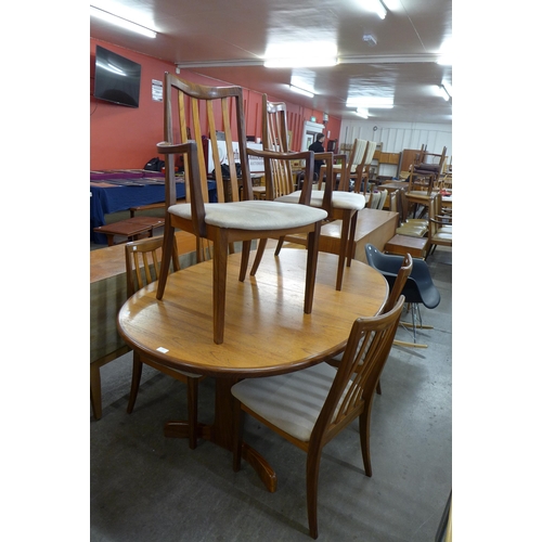 107 - A G-Plan Fresco teak extending dining table and six chairs