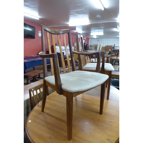 107 - A G-Plan Fresco teak extending dining table and six chairs