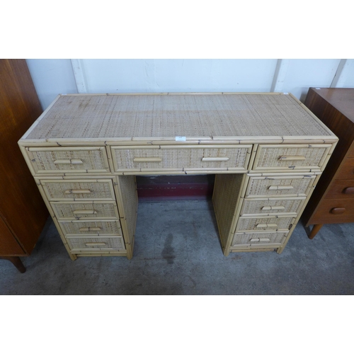 133 - A bamboo and rattan desk