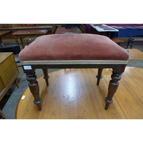 171 - A Victorian mahogany and upholstered stool