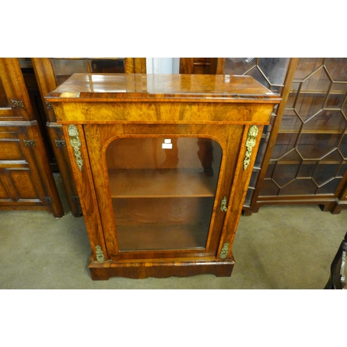 182 - A Victorian inlaid walnut and brass mounted pier cabinet