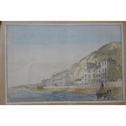 21 - A pair of Italian coastal watercolours, circa 1800, 30 x 20cm