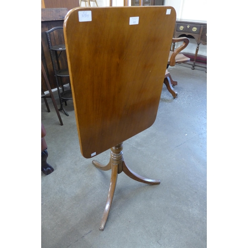 221 - A Victorian mahogany rectangular tilt-top tripod table