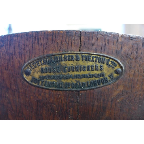 225 - A Victorian oak revolving Captain's desk chair