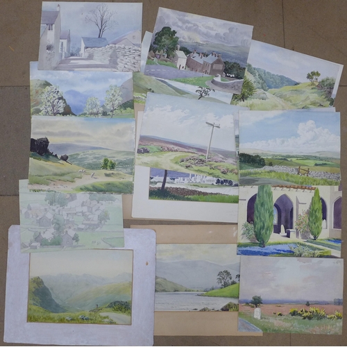 25 - Derbyshire selection; twenty-five watercolours mainly Derbyshire by P.R. Miller, most signed, variou... 