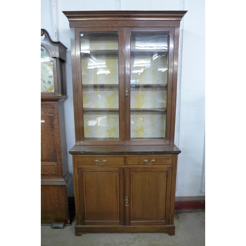 254 - An Edward VII inlaid mahogany bookcase