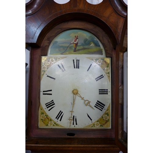 255 - A George III inlaid oak 30-hour longcase clock