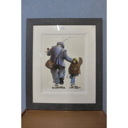 342 - Alexander Millar, signed limited edition print, Gone Fishing, framed