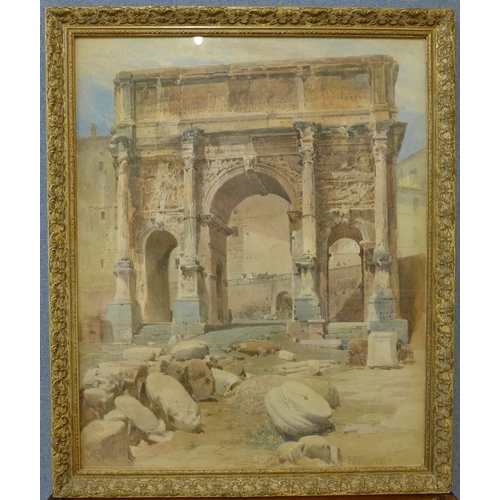 54 - Henry Parsons Riviere (1811-1888), Roman Forum, watercolour, 73 x 59cms, framed