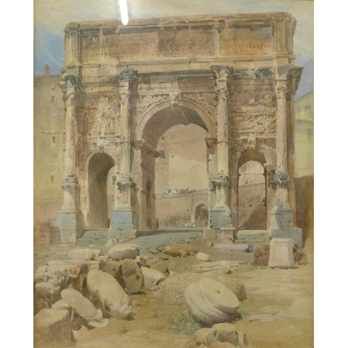 54 - Henry Parsons Riviere (1811-1888), Roman Forum, watercolour, 73 x 59cms, framed