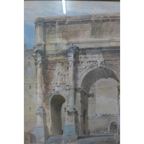 54 - Henry Parsons Riviere (1811-1888), Roman Forum, watercolour, 73 x 59cms, framed