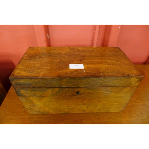 56 - A George IV rosewood tea caddy