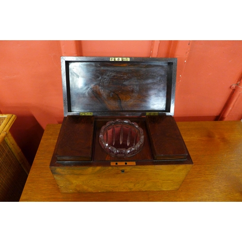 56 - A George IV rosewood tea caddy