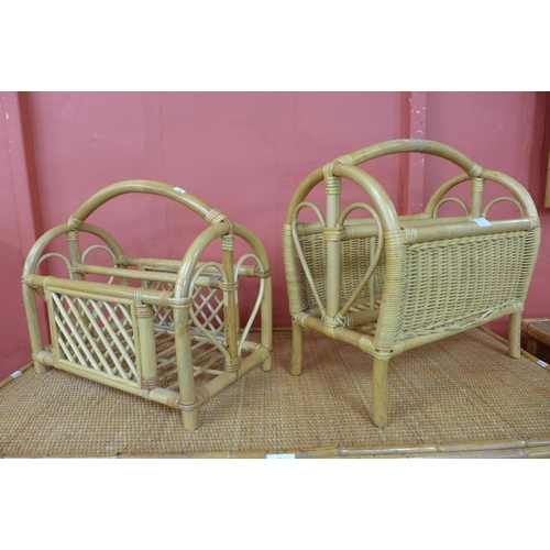 65 - Two bamboo magazine racks