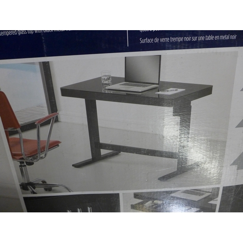 1613 - Tech Adjustable Power Black Desk, original RRP £266.66 + VAT (274Z-30) - Damaged, missing fittings *... 