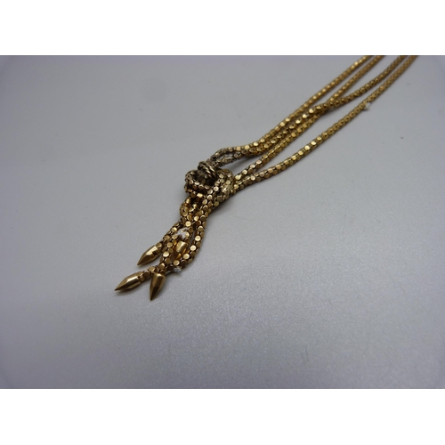 1015 - A 9ct gold necklace, 13.2g