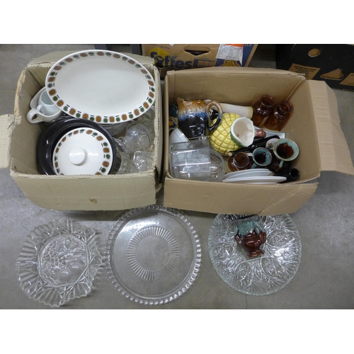 1034 - Two boxes of mixed china and glass **PLEASE NOTE THIS LOT IS NOT ELIGIBLE FOR POSTING AND PACKING**