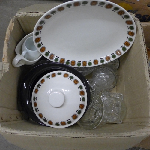 1034 - Two boxes of mixed china and glass **PLEASE NOTE THIS LOT IS NOT ELIGIBLE FOR POSTING AND PACKING**