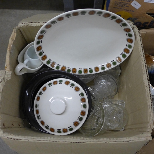 1034 - Two boxes of mixed china and glass **PLEASE NOTE THIS LOT IS NOT ELIGIBLE FOR POSTING AND PACKING**