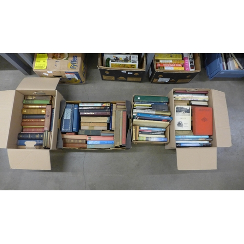 1042 - Four boxes of books, Victorian and later **PLEASE NOTE THIS LOT IS NOT ELIGIBLE FOR POSTING AND PACK... 