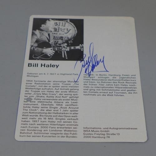 638 - A signed magazine cut-out, Bill Haley