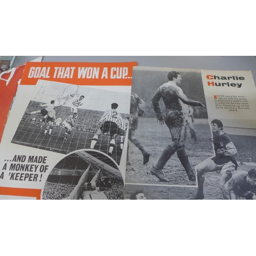 645 - Signed football magazines and pictures including Alan Ball, Ron Flowers, etc. (19)