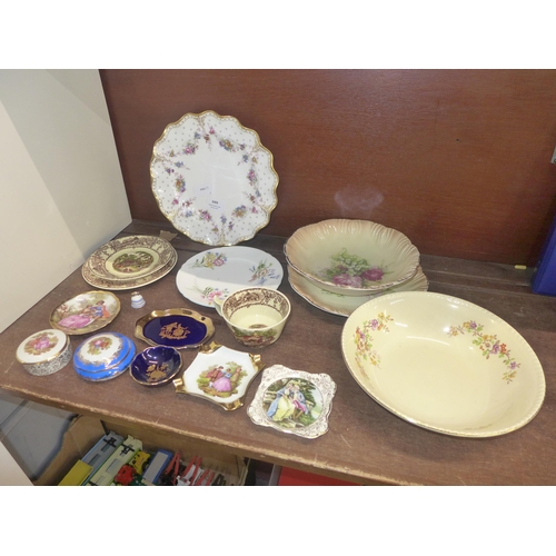 649 - A collection of china including Limoges and Royal Crown Derby, Derby plate a second