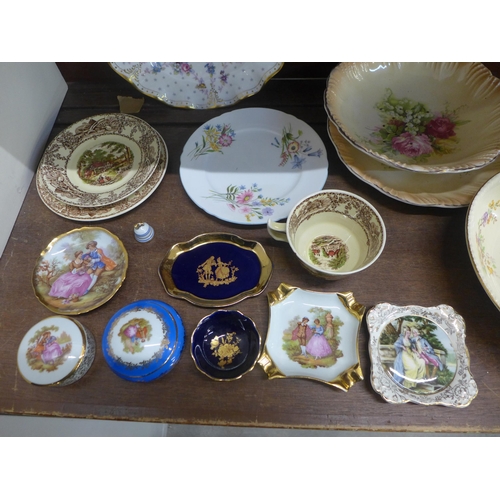 649 - A collection of china including Limoges and Royal Crown Derby, Derby plate a second