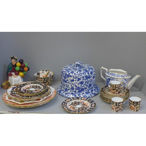 654 - Royal Crown Derby china, teapot lacking lid and a Royal Doulton figure **PLEASE NOTE THIS LOT IS NOT... 