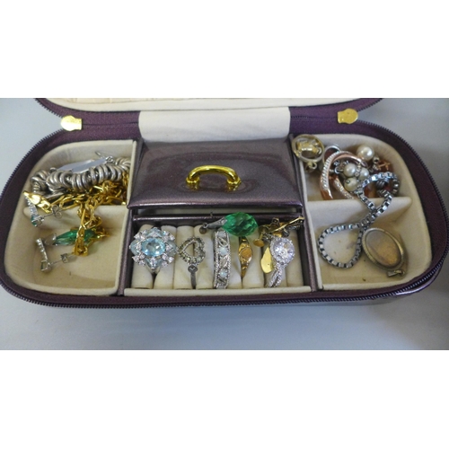 673 - Two jewellery boxes and costume jewellery