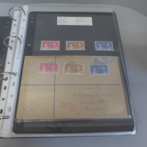 678 - Stamps; King George VI Commonwealth coronation mint stamps and covers, many first day covers (36 set... 