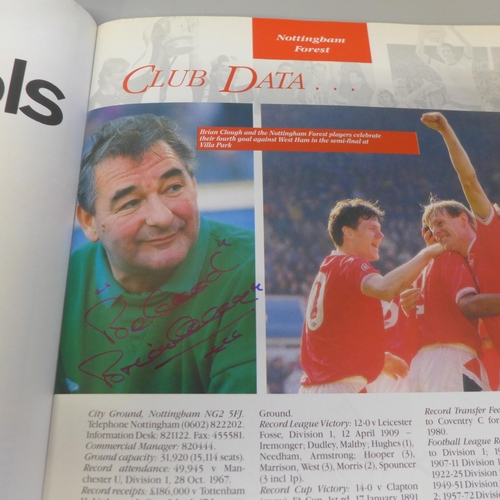 698 - Football; three Nottingham Forest cup final programmes, etc., 1991 containing signatures from Stuart... 