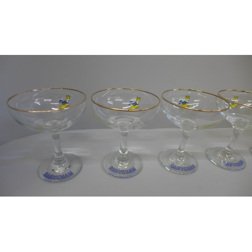 699 - A set of six Babycham glasses