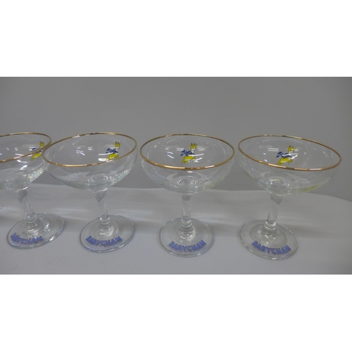 699 - A set of six Babycham glasses