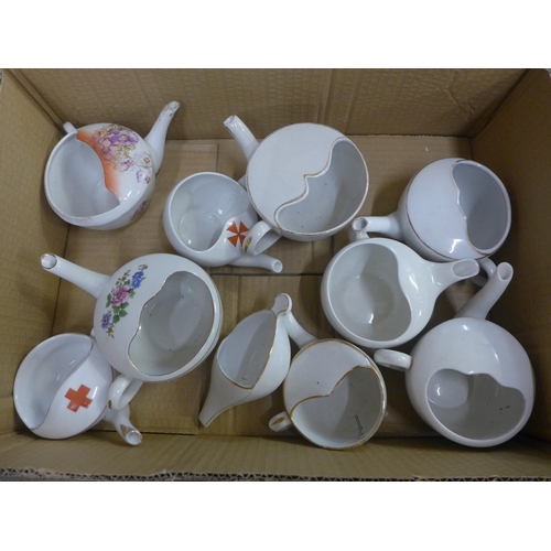 708 - Military and Hospital Patient invalid feeding cups with spouts