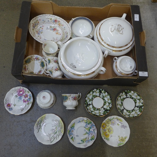 726 - Two Worcester Grosvenor tureens and a sugar, Royal Albert Berkeley, Jubilee Rose, etc. **PLEASE NOTE... 