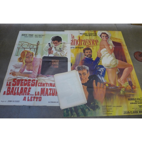 733 - A collection of 1960's/70's Italian film posters, large format