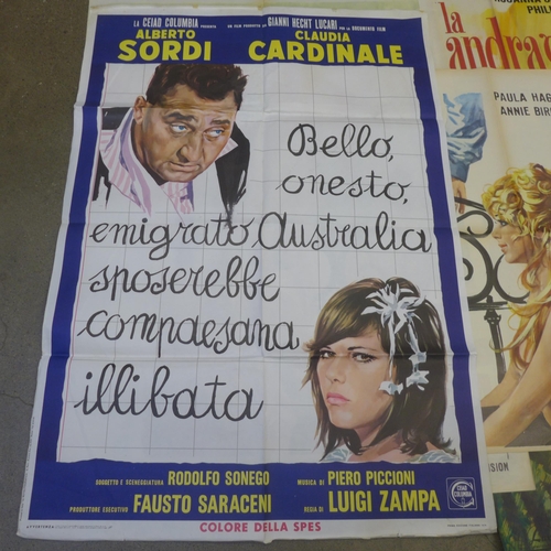 733 - A collection of 1960's/70's Italian film posters, large format