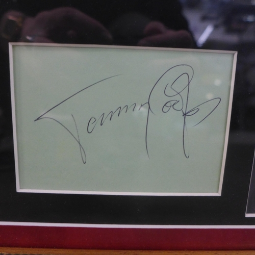 761 - An autographed comedy display; Eric Morecambe, Ernie Wise, Ronnie Barker, Ronnie Corbett, Peter Cook... 