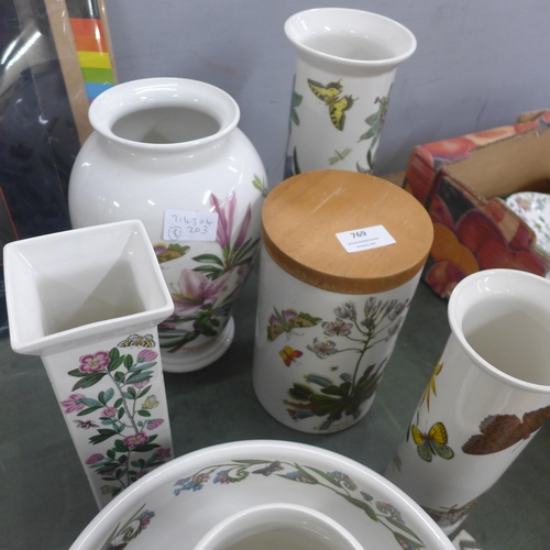 769 - Eight items of Portmeirion pottery, two storage jars, bowl and five vases **PLEASE NOTE THIS LOT IS ... 