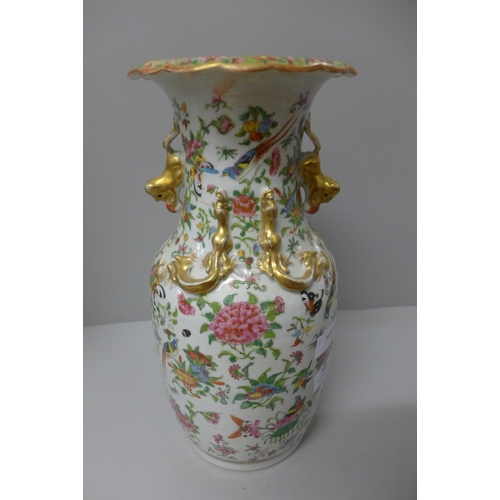 782 - A circa 1900 Oriental vase, some a/f, 34.5cm