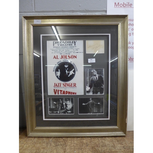 789 - An Al Jolson framed autograph display