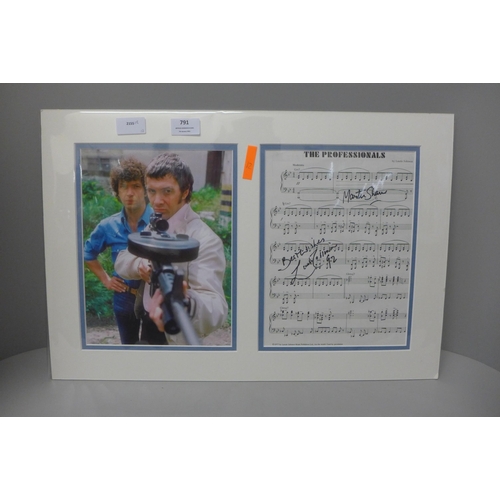 791 - The Professionals TV Series autographs signed by Martin Shaw and Lewis Collins in mount