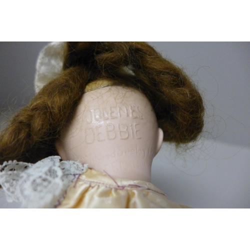 806 - A doll, marked Jolenes Debbie, 40cm