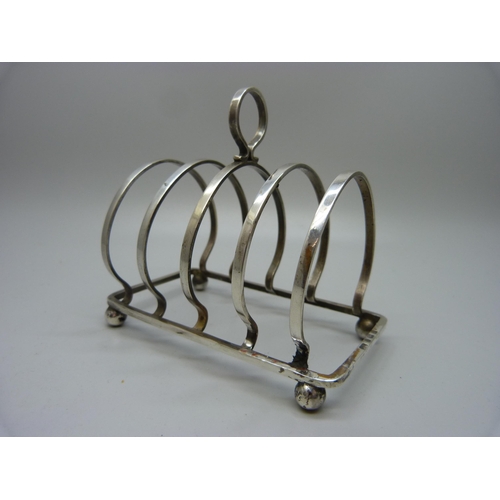 839 - A silver toast rack, George Unite, Birmingham 1911, 67g