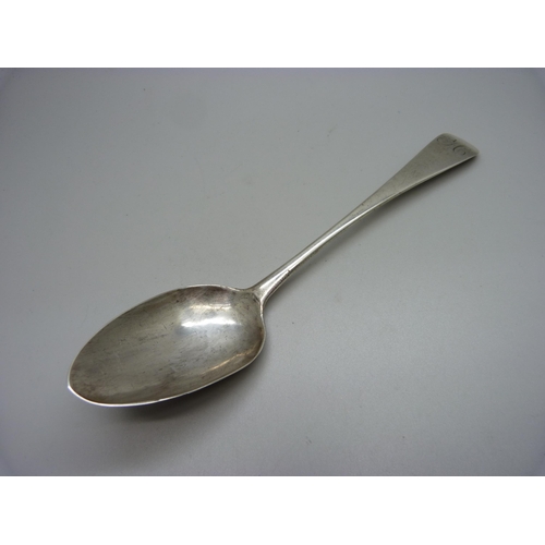 844 - A George III silver serving spoon, London 1780, William Bateman I, 47g, 20.5cm