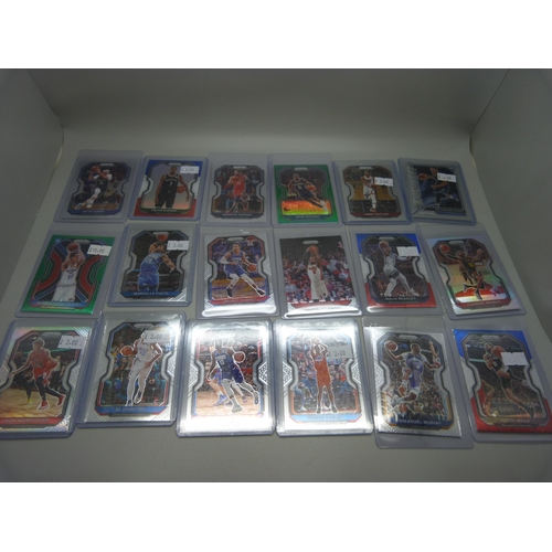 856 - Forty-four holo Panini Prizm basketball cards including Alexsej Pokusevski in protective sleeves